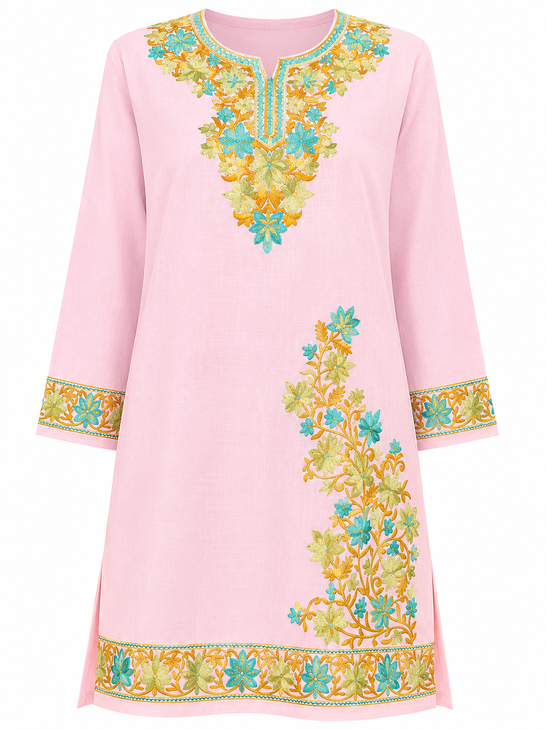Kashmir Aari cotton Co-Ord Set | Pink